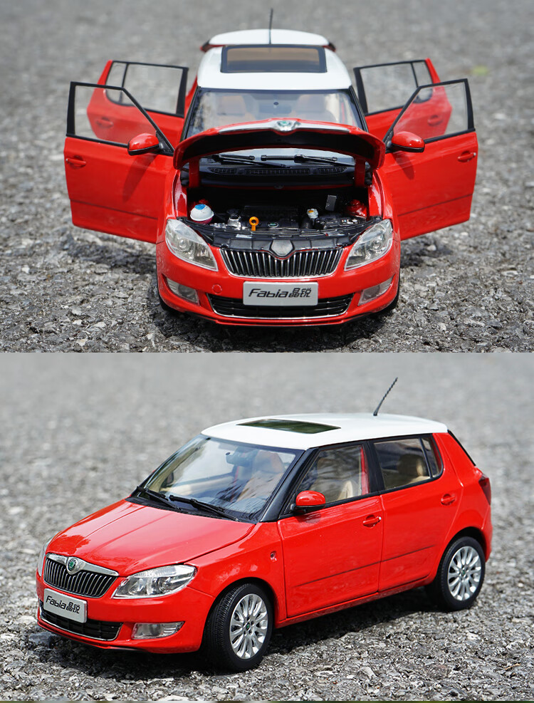 斯柯达汽车模型 1:18 上海大众 斯柯达 全新晶锐 new fabia 晶锐 合金
