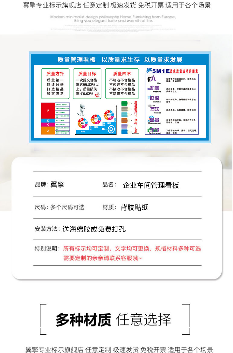 车间管理看板公司企业6s现场管理看板安全生产质量品质管理贴纸展板
