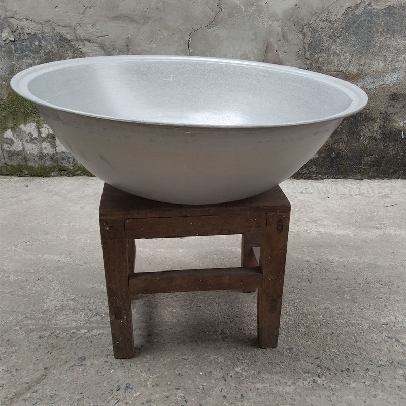 纯铝锅大容量超大炒菜锅老式手工家用商用加厚农村大铝锅外径56厘米盖