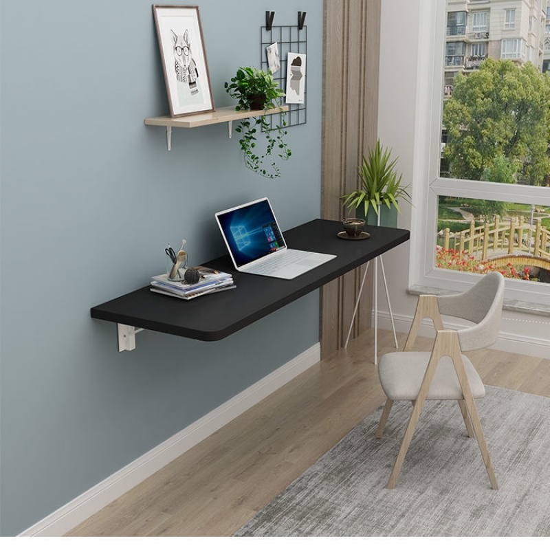 电脑桌书桌定制壁挂式折叠桌板家用小户型厨房挂墙连壁靠墙电脑桌浅