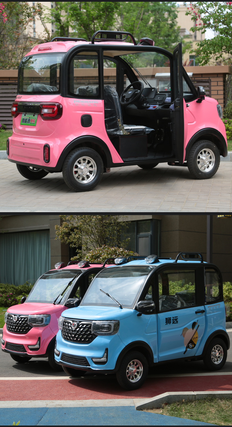 新款四轮电动代步车女性小型家用全封闭两门带棚电瓶车新能源汽车整车