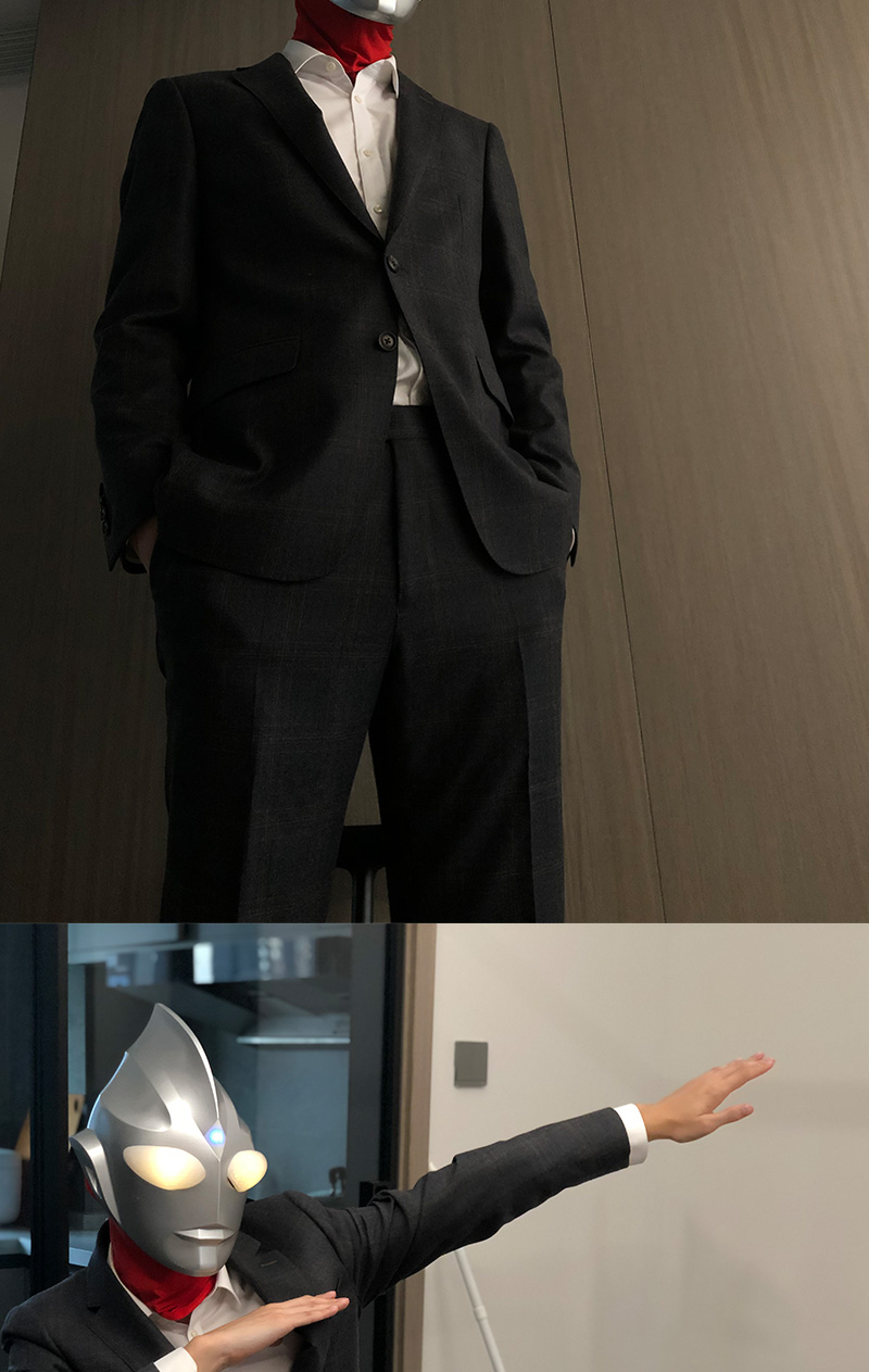 新款成人奥特曼衣服迪迦头套头盔迪迦发光cos表演服男童连体紧身衣男