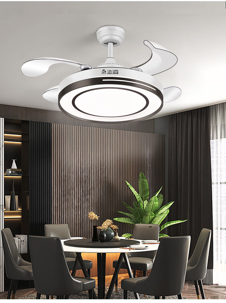 志高隐形风扇灯客厅卧室餐厅家用吊扇灯现代吸顶一体带电风扇灯家用36
