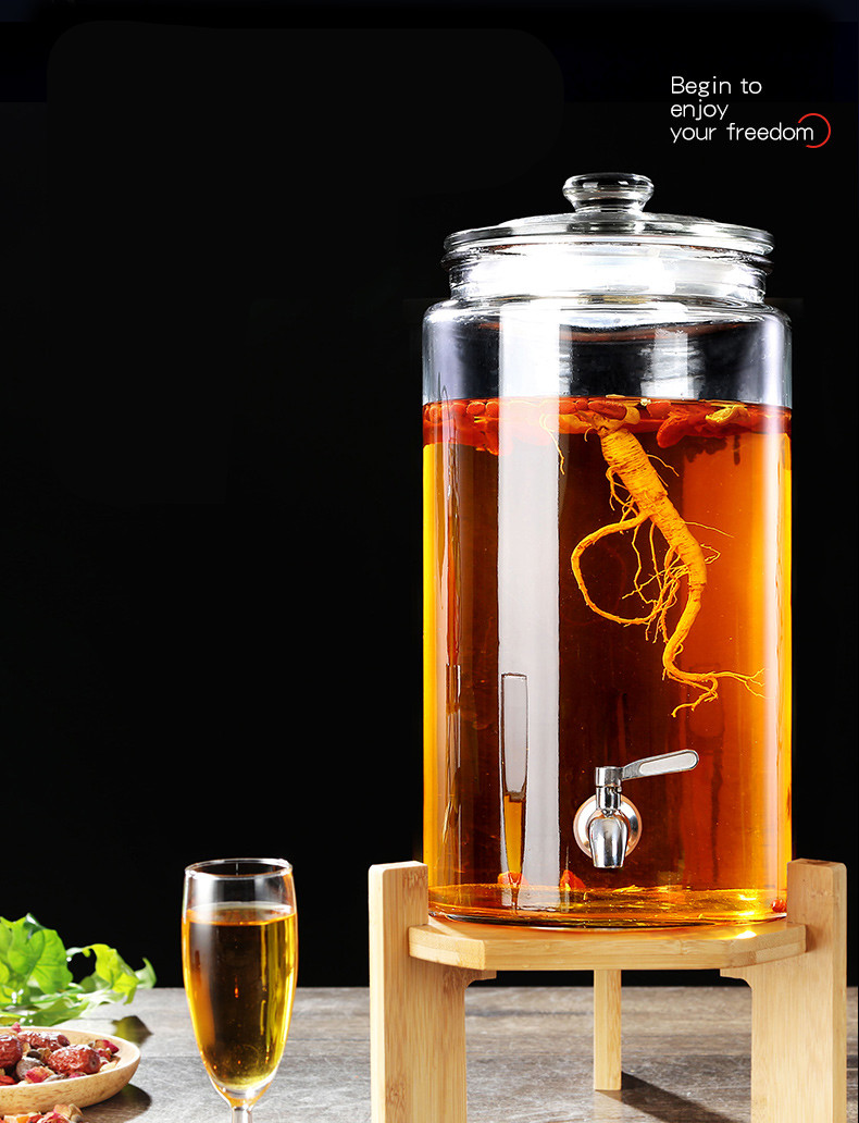 沃之沃泡酒瓶带龙头10斤20斤密封加厚专用药酒玻璃瓶泡酒坛子家用酿酒