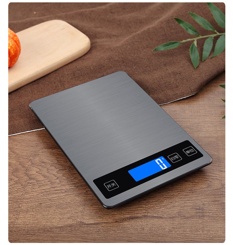 克数称重器高精度厨房秤食物称奶茶防水黑精充电款平板15公斤1克六大