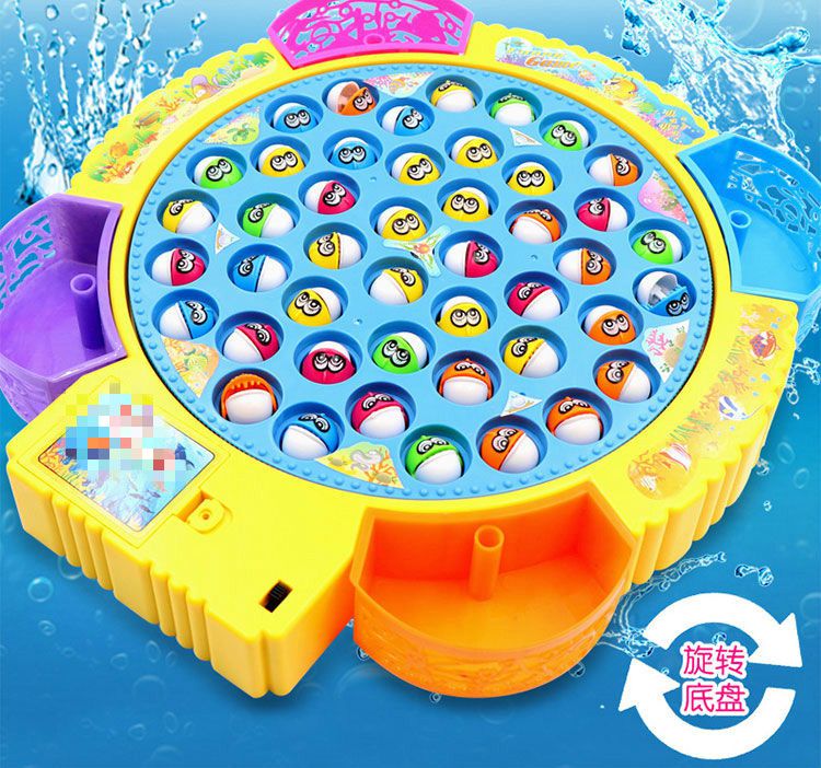 捞鱼玩具电动钓鱼磁性鱼可直接充电旋转音乐宝宝爱玩子互动钩鱼游戏sn