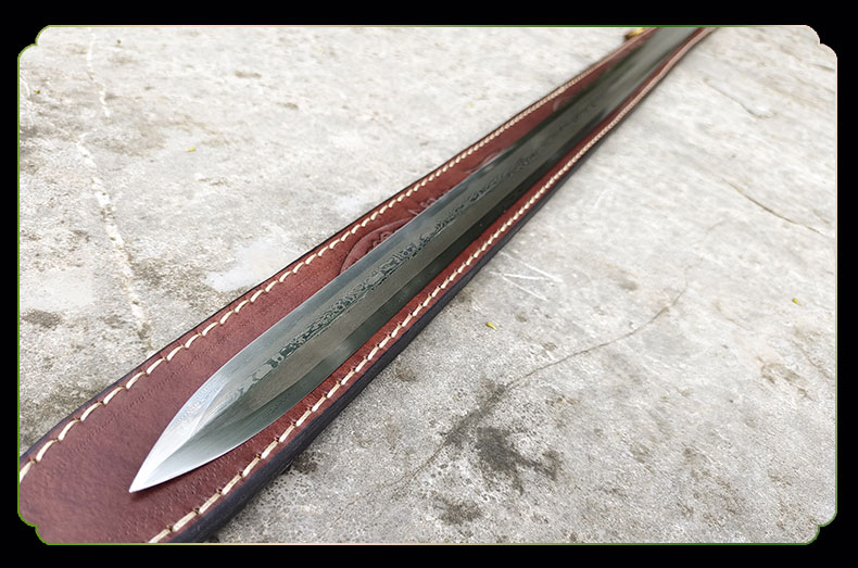 白衣剑 周子舒同款龙泉宝剑花纹钢长剑定制未开刃凯史 长款半软剑 140