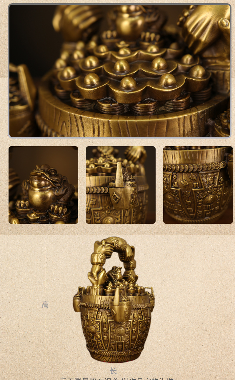 全铜一桶金摆件店铺开业礼品办公室客厅玄关酒柜装饰品 20号一桶金