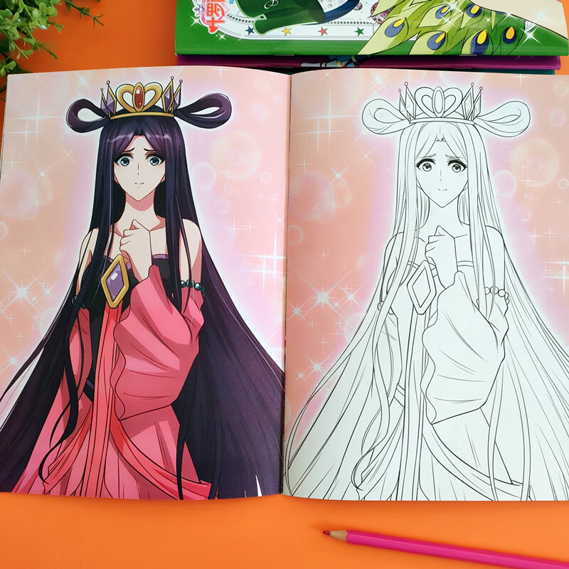 叶罗丽精灵梦冰公主涂色画画本368岁儿童填色绘画本女孩涂鸦画册大开