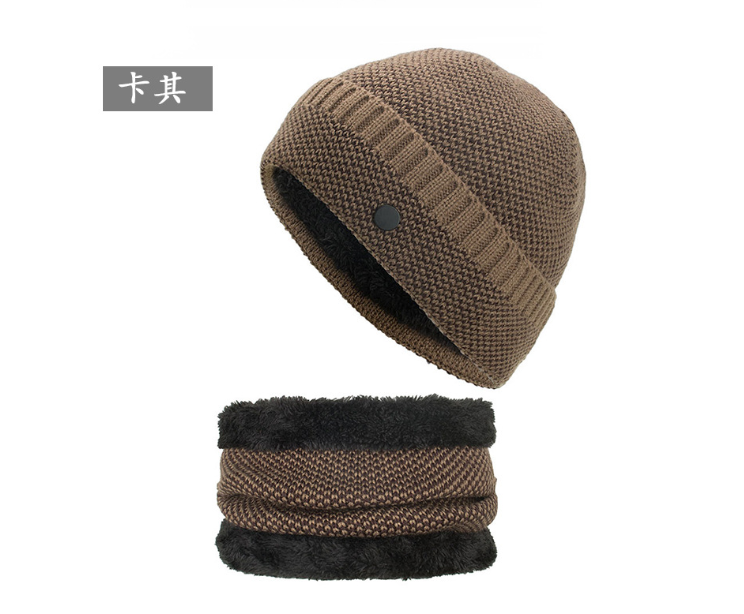 阔升 僧人的帽子冬季加绒针织围脖套装僧帽和尚居士帽子尼姑僧帽出家