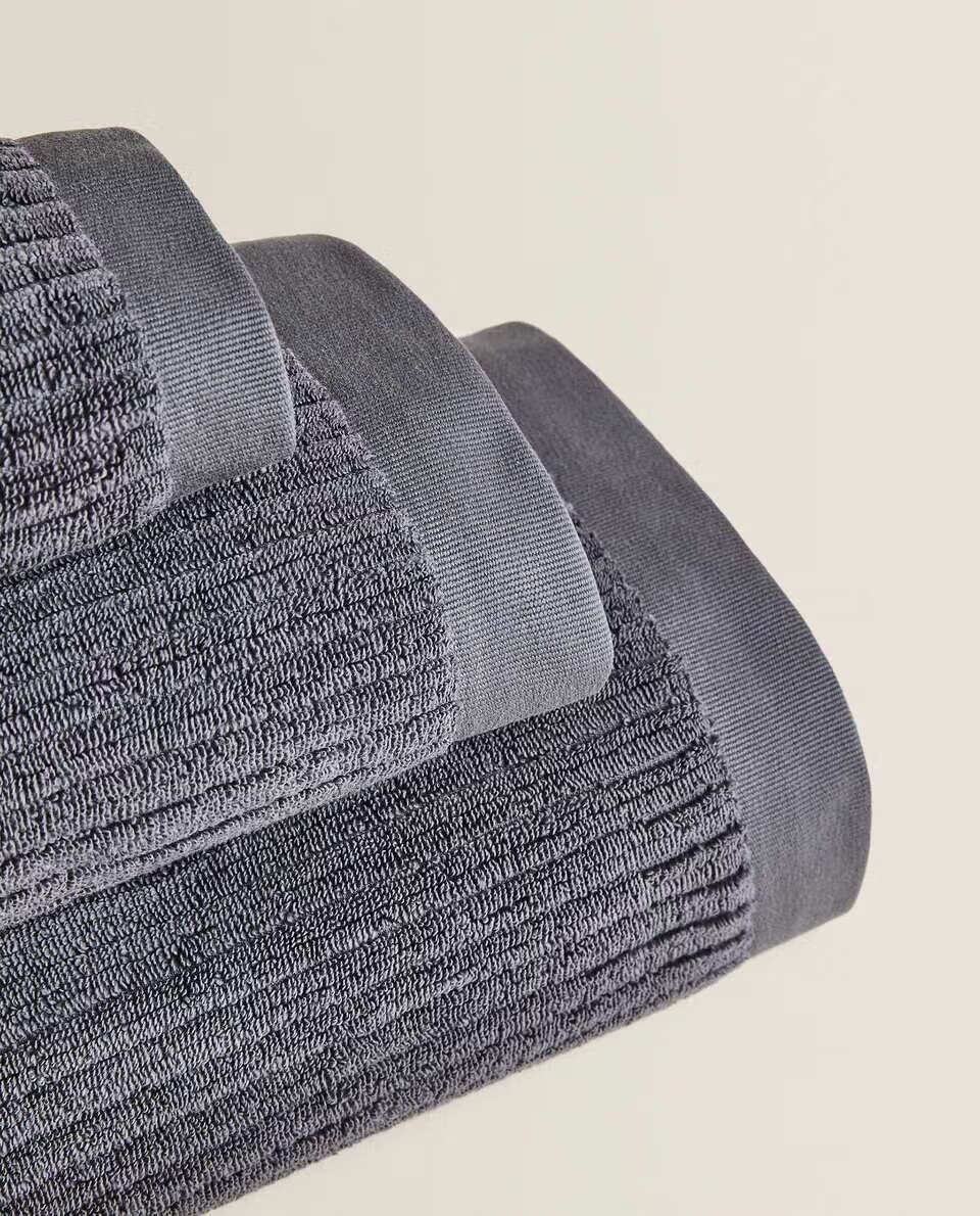 京选好品zarahome浴巾棉质毛巾酒店家用面浴室巾浴巾深灰色90x150cm