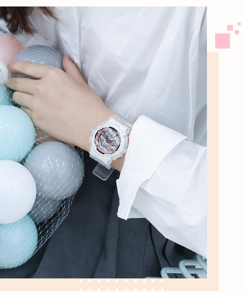 casio卡西欧联名款snoopy史努比手表女运动简约气质初中生高中生防水