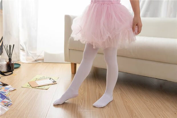 白色连裤袜成人女生裤袜打底裤儿童舞蹈连裤袜天鹅绒白色春秋女童丝袜