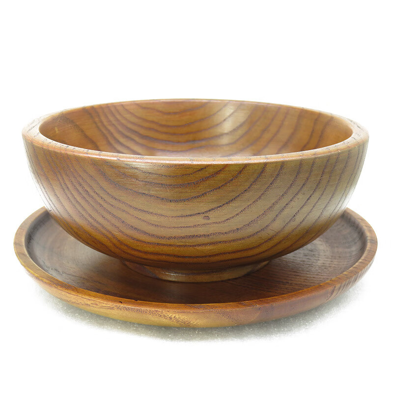 日式轻奢木制餐具日式中式大号酸枣木实木整木带盖木碗汤碗菜碗面碗