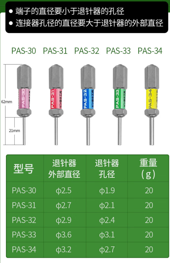 各种端子退针图片