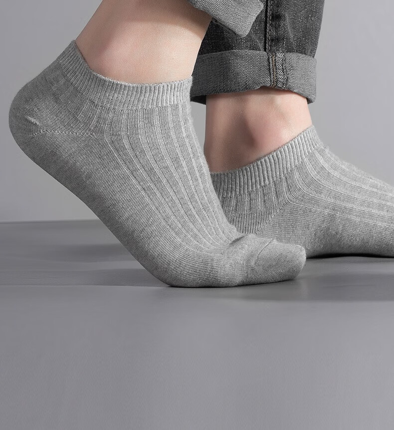 七匹狼男士袜子春夏季薄款纯棉双针棉袜男全棉吸汗透气男生短袜ins潮