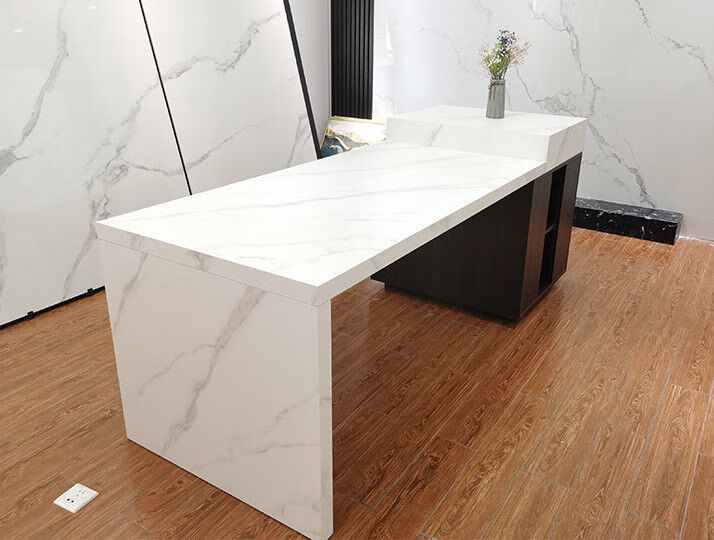 中岛台餐桌组合 吧台式餐桌岩板岛台餐桌一体成品开放式厨房中岛轻奢