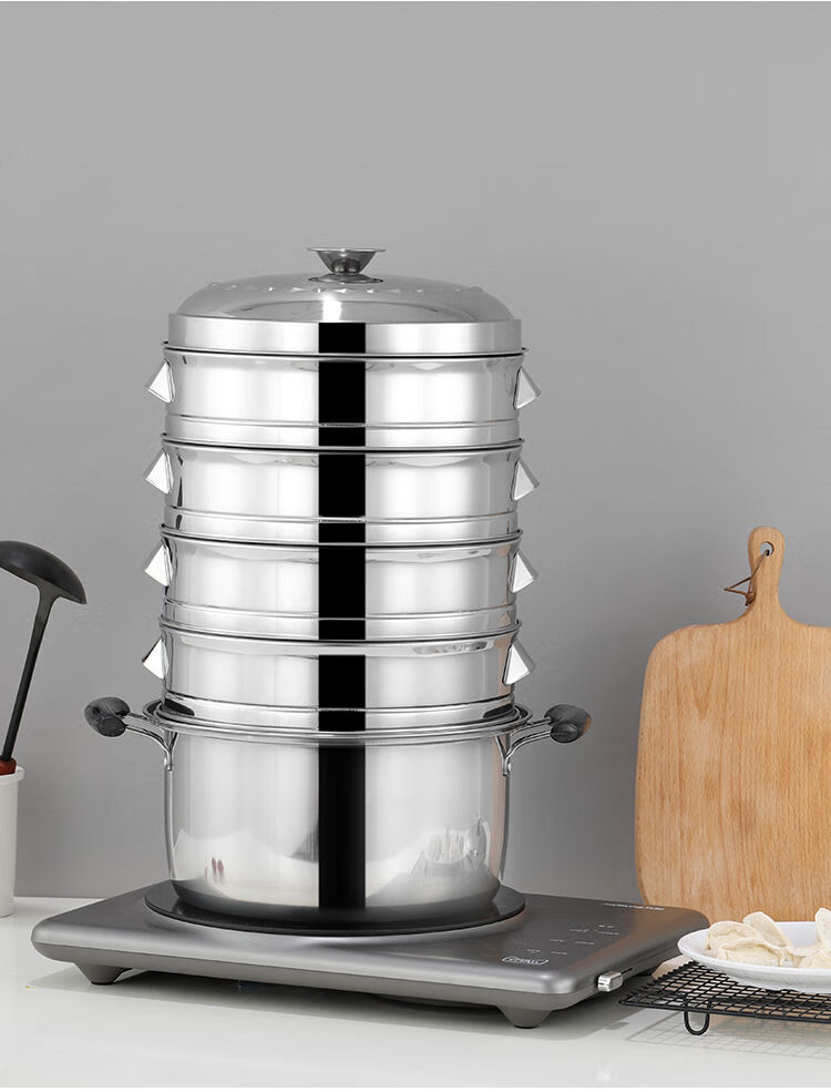 温妤不绣纲锅蒸笼商用小笼包蒸笼沙县点心蒸屉不锈钢蒸层酒楼饭店蒸格
