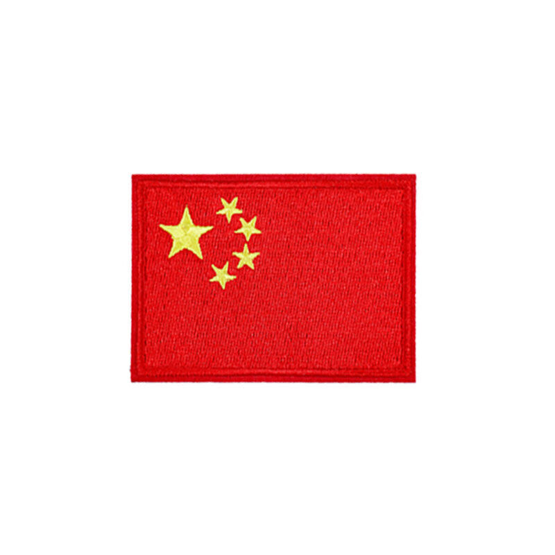 国旗布贴自粘刺绣布贴红色补丁贴五星红旗装饰贴包包手机壳皮革装饰贴