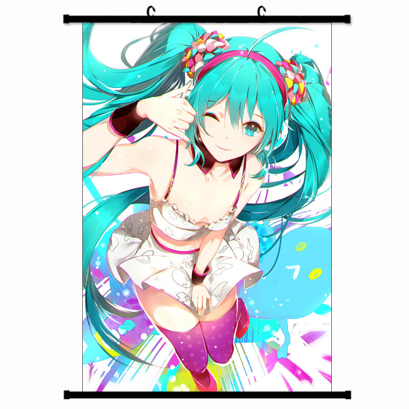 初音未来miku周边动漫挂画海报装饰墙贴画二次元周边布画来图制作 图
