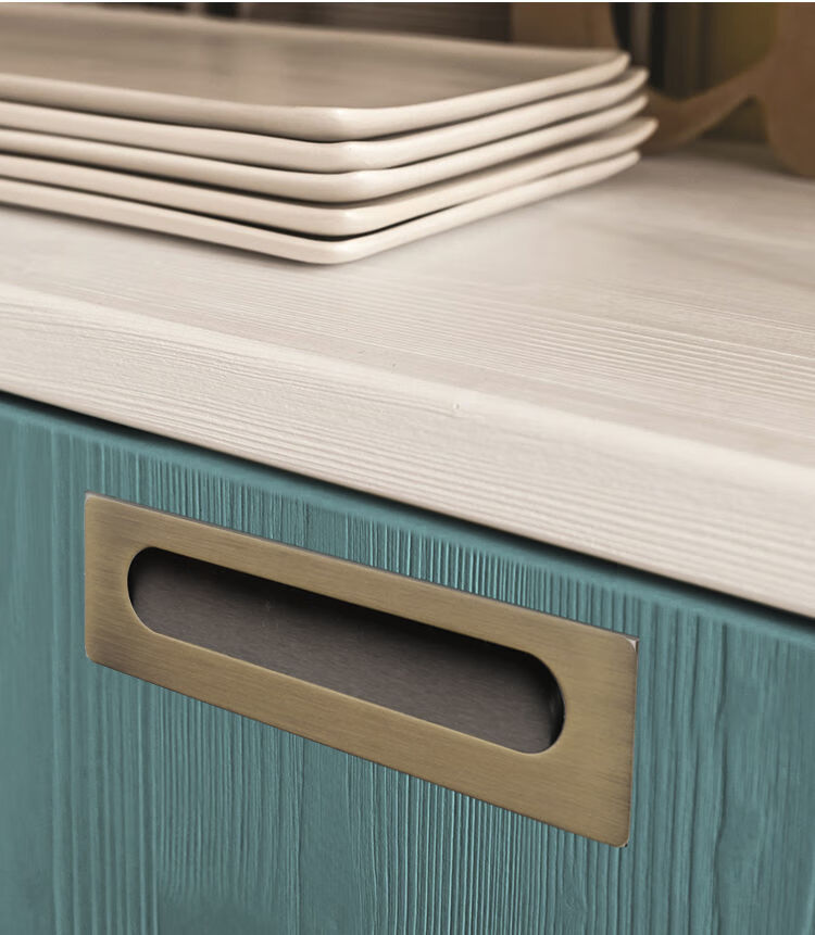 醉米暗装抽屉柜门拉手黑色隐形内嵌入式开槽把手移门衣柜推拉门暗拉手