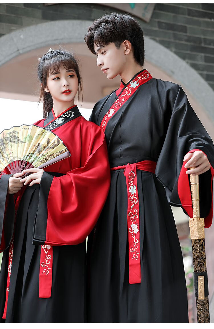 男唐装古风汉服男中国风古风武侠剑客公子学生班服套装汉服古装衣服