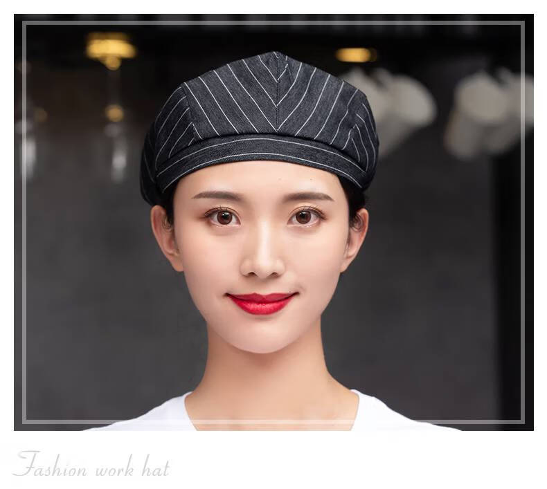 奶茶店厨房烘培后厨服务员工作帽子女夏休闲百搭洋气显脸小潮秋冬季ly