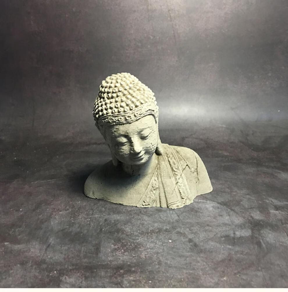 佛头摆件石头水泥鱼缸造景装饰佛像佛头系列水族仿真石像装饰摆件5cm