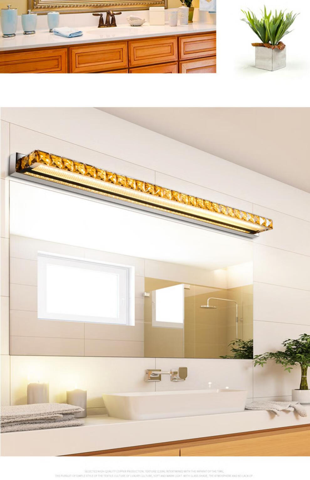 汇朝镜前灯水晶镜前灯欧式led梳妆镜子灯浴室洗手间化妆台灯卫生间