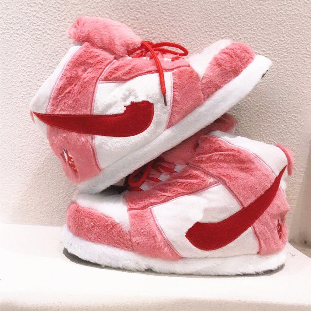 胖头a锥棉拖鞋冬情侣网红胖胖面包鞋aj椰子恶搞男女款保暖面包鞋灰白