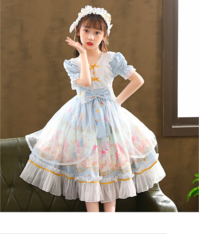 洛丽塔洋装lolita全套洛丽塔公主裙女童夏季短袖萝莉洋装儿童lolita