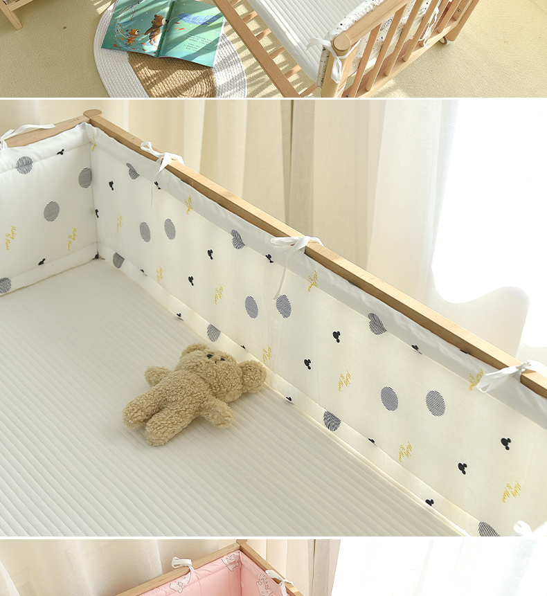 婴儿床防撞缓冲床围新生宝宝床上用品儿童拼接床一片式床围栏床挡粉色