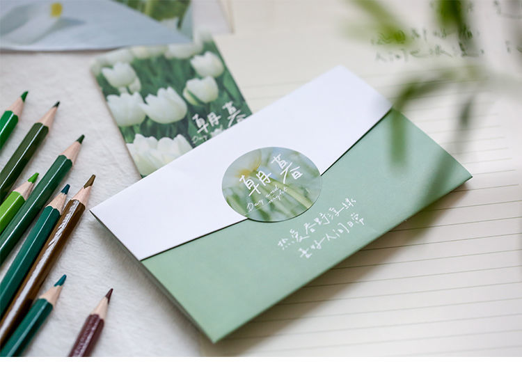 向龙手写浪漫信封明信片ins风情书情侣复古文艺简约日式信笺套装迷失
