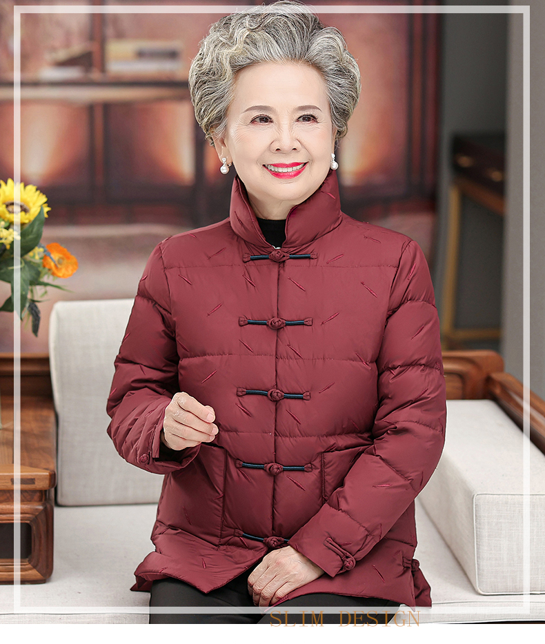 莎比菲老年人冬装服女奶奶装外套短款老太太70岁80妈妈装老人衣服唐装