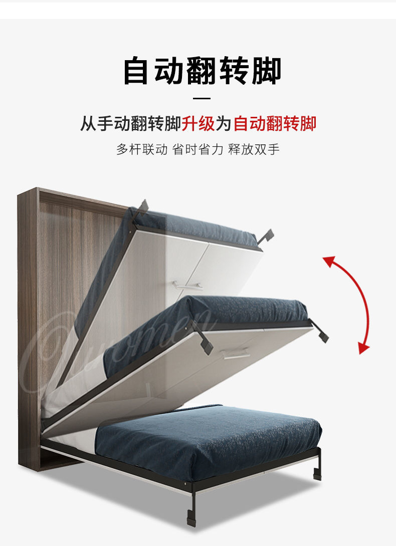 双人床隐形床五金配件多功能家用侧翻床折叠翻转壁床衣柜一体隐藏壁挂