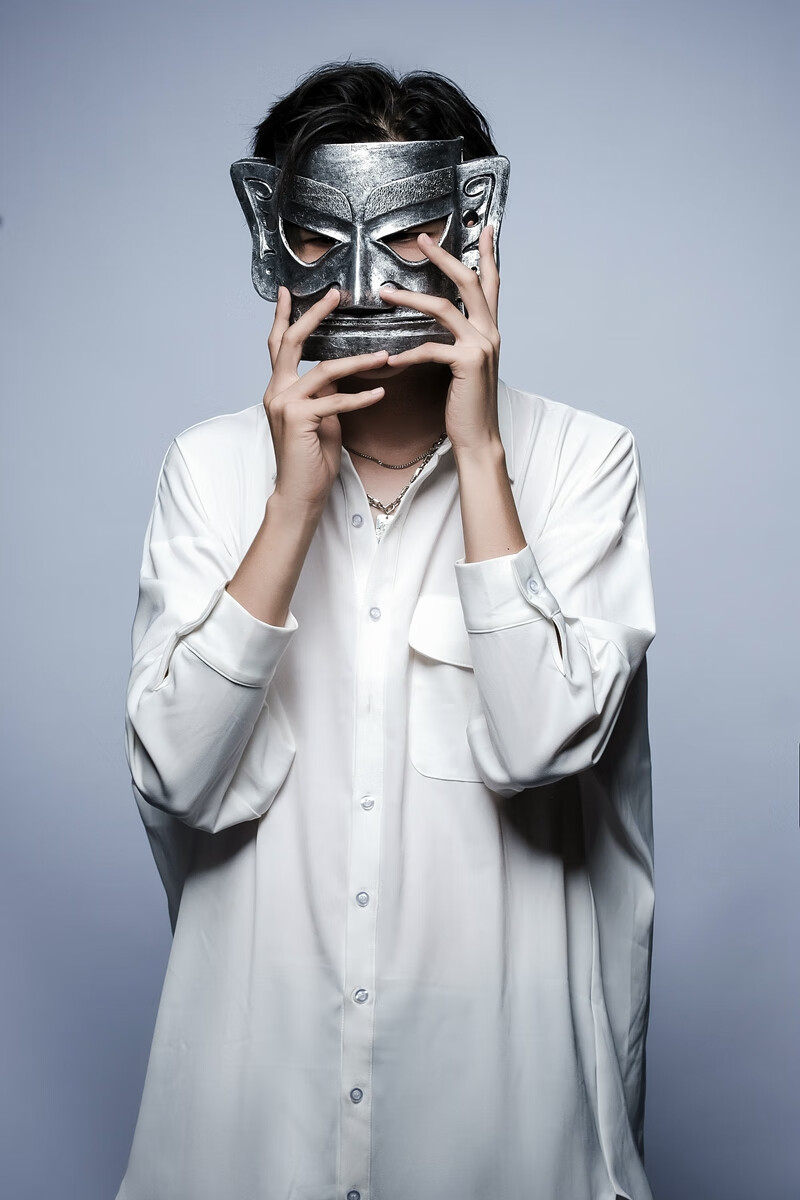 三星堆面具男女士国风汉服全脸造型舞台网红抖音91万