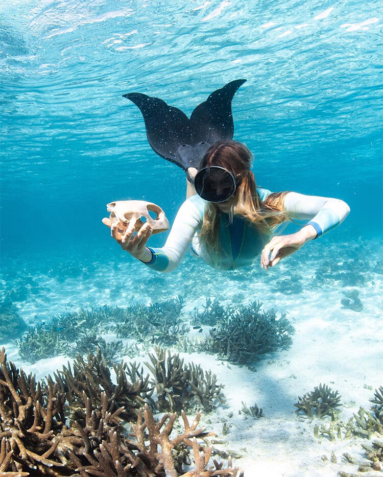 2022新款 美人鱼脚蹼澳洲mahina自由潜泳成人潜水单蹼人鱼尾训练儿童