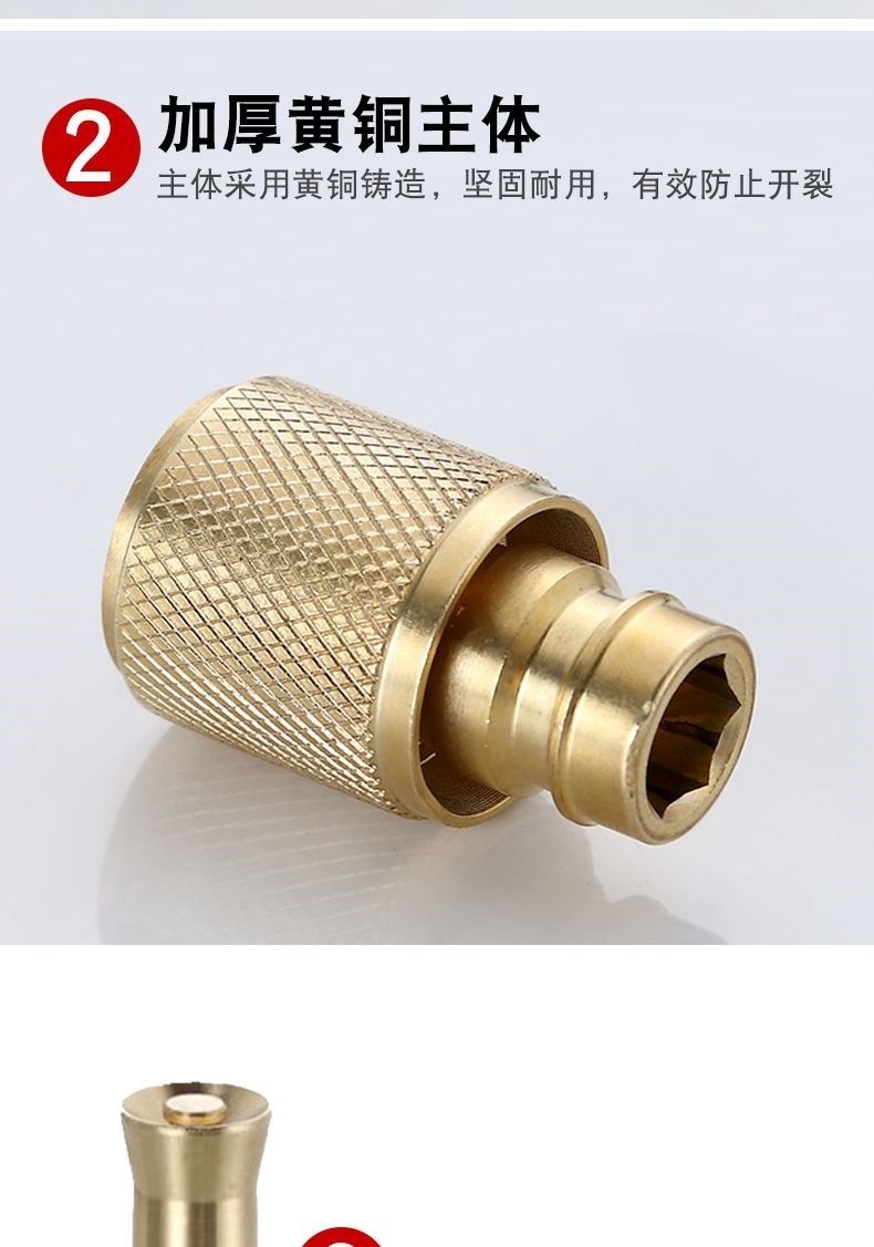 喷头高压洗车水枪家用喷枪浇花汽车浇菜工具加厚铜喷枪水管5米4分接头