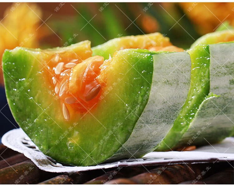 甜脆烧瓜种子黑龙江新品种高糖花皮香甜瓜东北绿色麻皮溏心水果西瓜