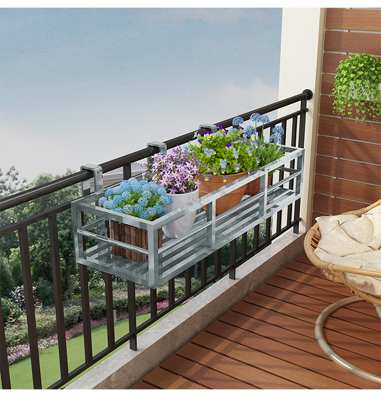 不锈钢窗外储物架不锈钢架多肉栏杆室外窗台花盆架户外花槽架外挂阳台