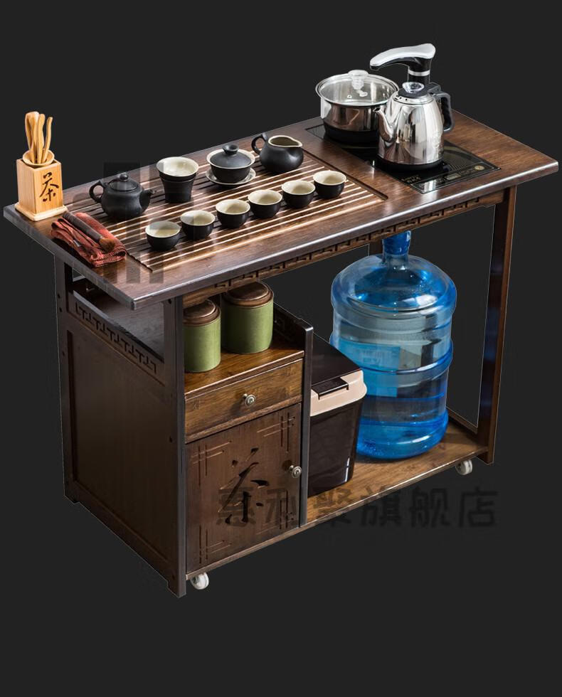 喜奇隆茶桌移动茶台家用烧水小茶车客厅阳台简茶盘茶具套装功夫茶几