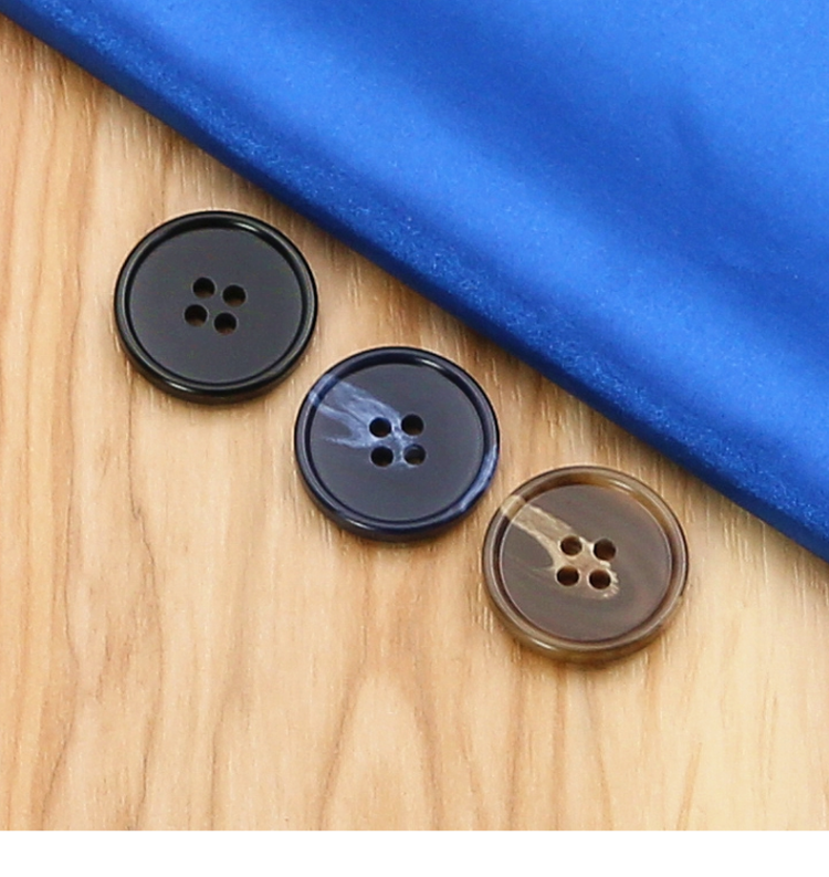 树脂牛角黑色圆形钮扣男西服西装纽扣女大衣扣子毛呢大号风衣粗边纯