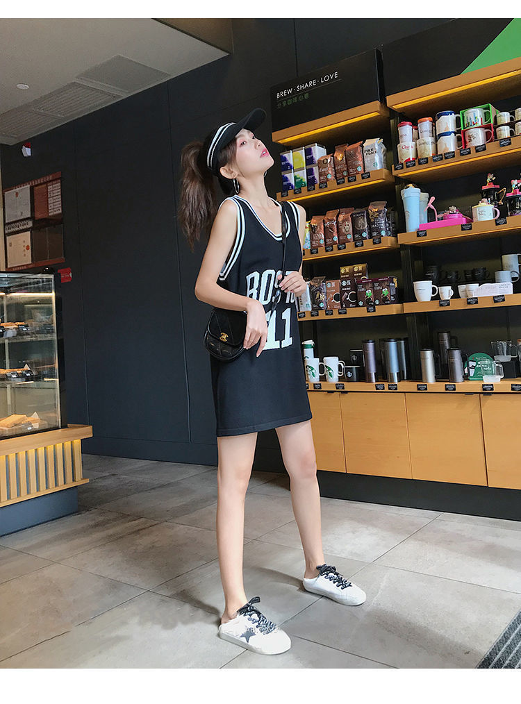 13-15-18初中生高中生女生穿的篮球背心女韩版学生外穿宽松数字球衣