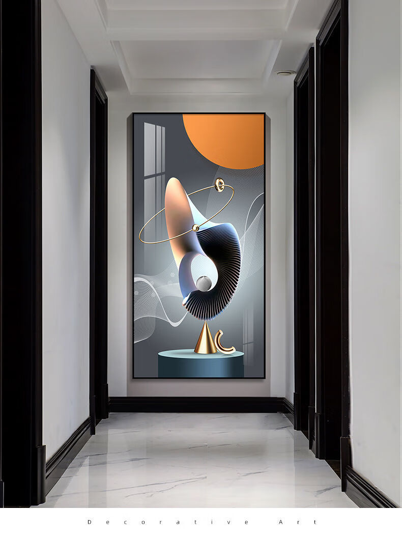 现代风装饰画现代简约玄关装饰画后现代几何挂画轻奢抽象大气走廊过道