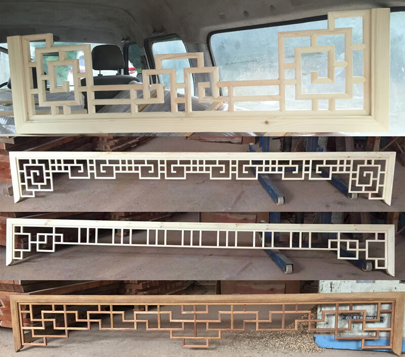 新中式仿古东阳木雕实木挂落门楣雕花背景墙花格门窗定制款式一