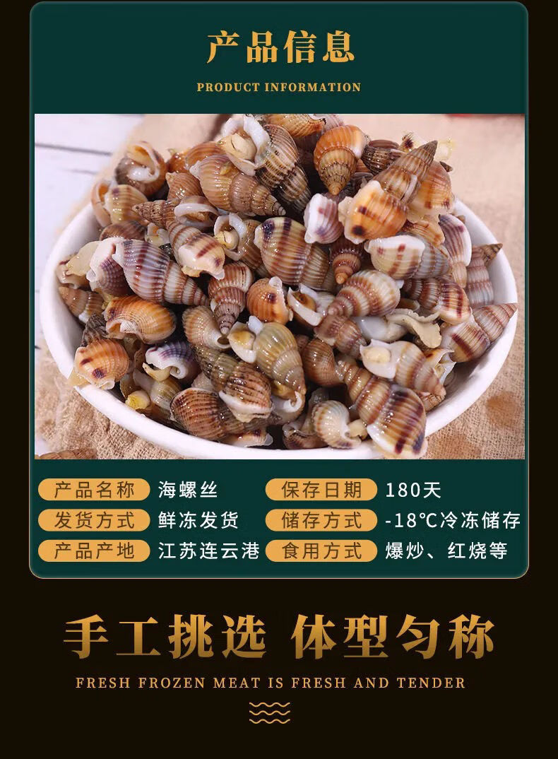 精选鲜活速冻海瓜子海螺丝新鲜钉螺大红枣螺冷冻海锥 两斤【图片 价格