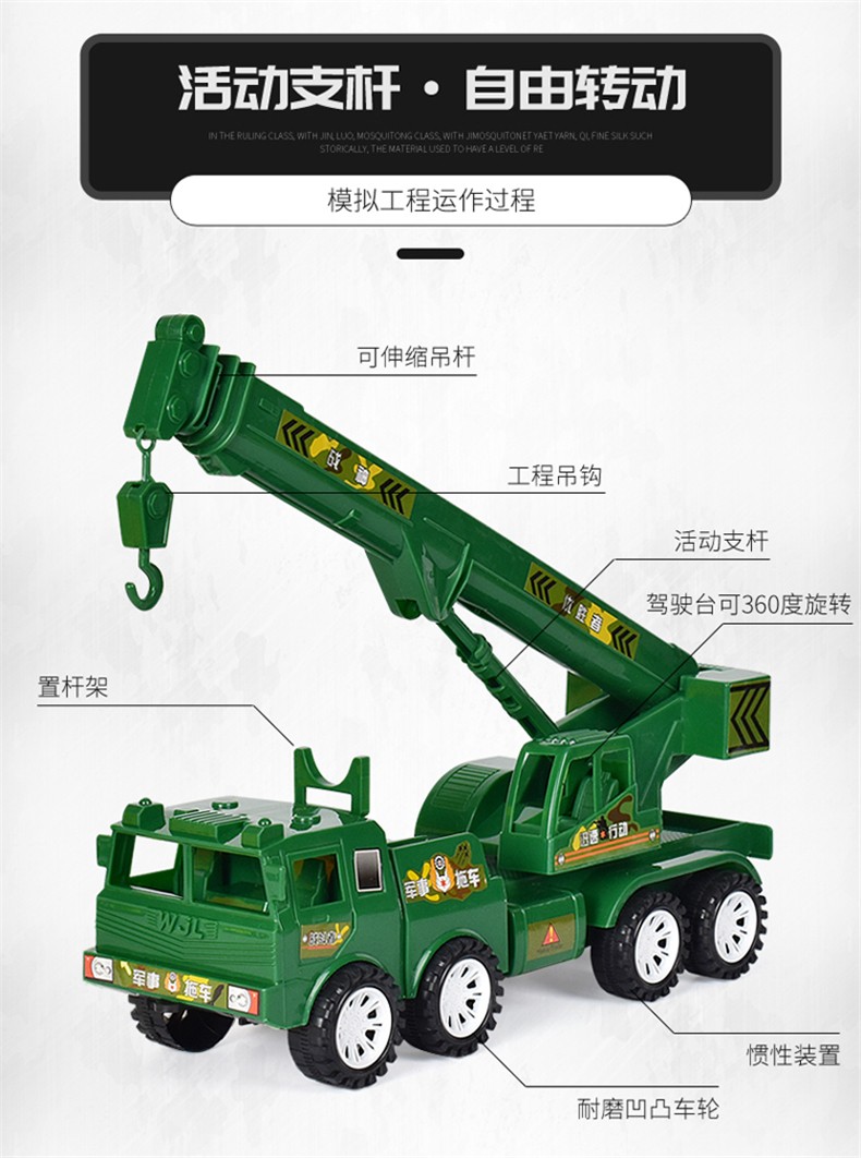新年礼物 儿童超大号惯性吊车工程车玩具小孩起重机玩具车宝宝汽车模