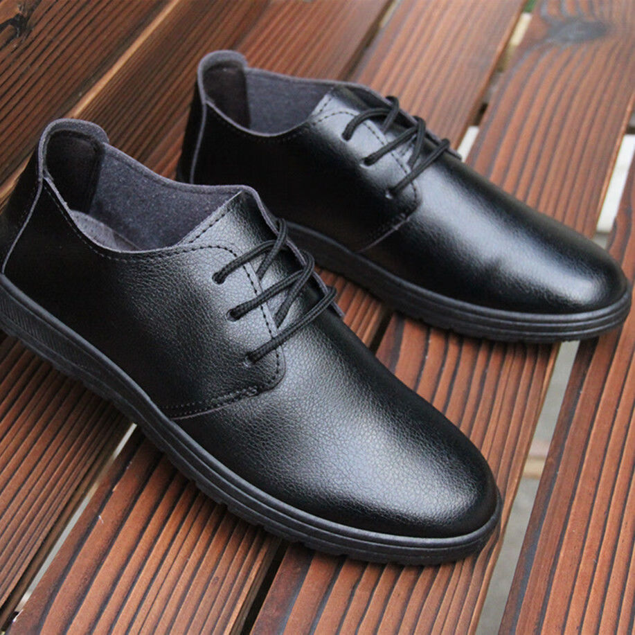 工作鞋男上班黑色平底防滑职业软底舒适软皮鞋黑色正规运动鞋尺码39