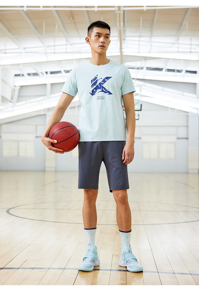 安踏kt短袖男夏季新品汤普森篮球t恤运动体恤透气半袖1521211113基础