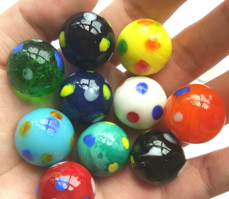 20mm玻璃手工弹珠玻璃球大号弹珠鱼缸水族箱装饰彩色玻璃球绿透明一个